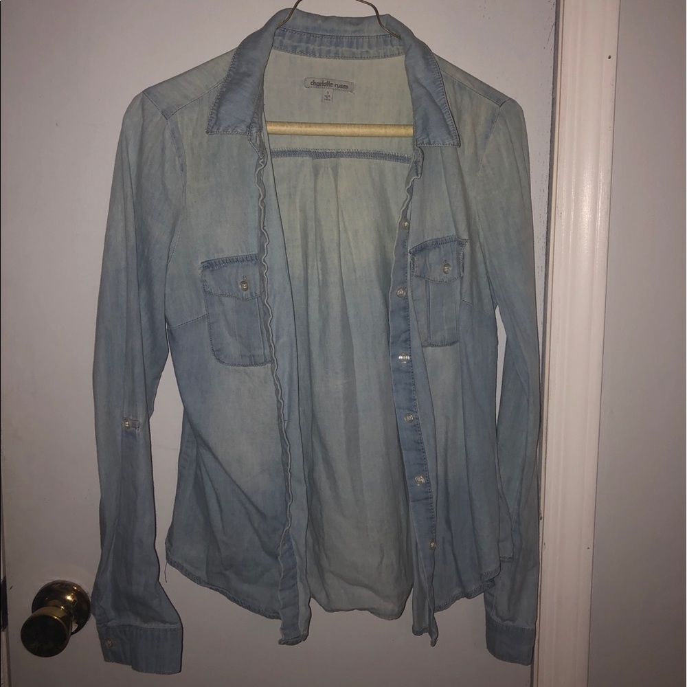 Blue button down shirt